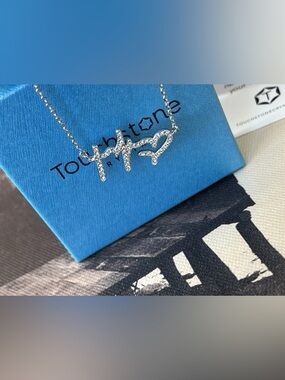TSC Swarovski Faith Hope Love Necklace Silver $59 Retail Value BNIB